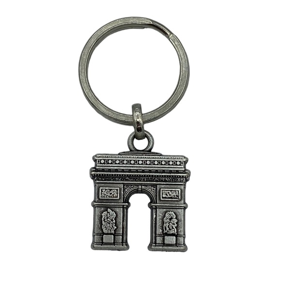 Arc De Triomphe Paris France Travel Silver Keychain - Picture 1 of 4